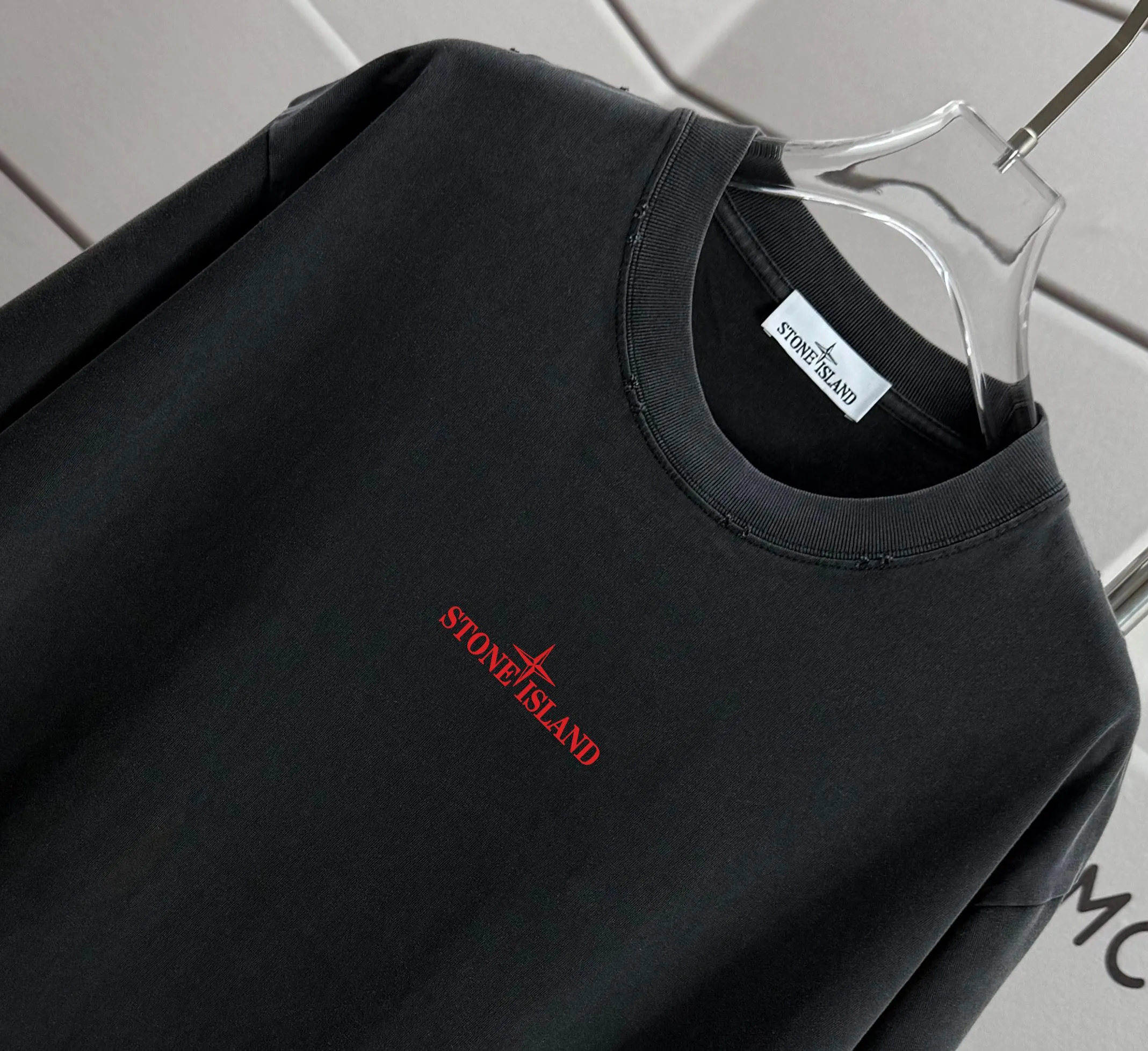 P160 Ston* islan* 石*岛 2025 autumn and winter new style, washed and worn 320g round neck short-sleeved tee, loose version for men and women, color: washed black, washed white, washed gray, washed brown gray Size: S M L XL XXL Size: S (90-130 catties) M (120-150 catties) L (140-165 catties) (160-180 catties) XXL (180-210 catties)